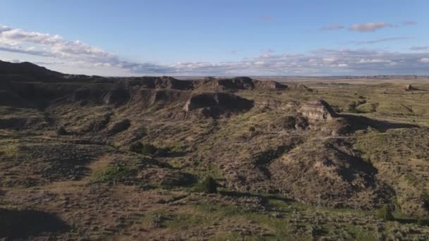 Widok Lotu Ptaka Wschodnie Wzgórza Wyoming Bardzo Wyraźną Warstwą Różnych — Wideo stockowe