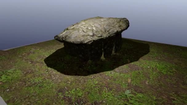 Trabalho Conceitual Representando Dolmen Dolmens São Monumentos Megalíticos Coletivos Construídos — Vídeo de Stock