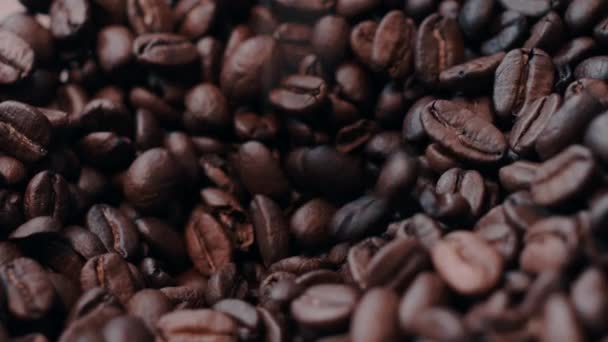 Coffee Beans Falling Pile — Stock Video