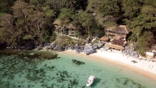 Drohnenaufnahme Vom Seven Commandos Beach Palawan Philippinen — Stockvideo