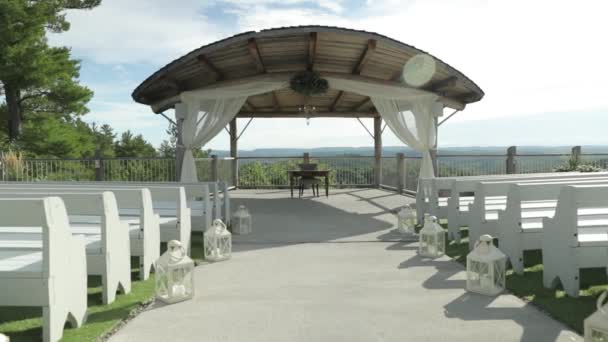 Descendre Île Magnifique Lieu Mariage Plein Air Avec Dcor Blanc — Video