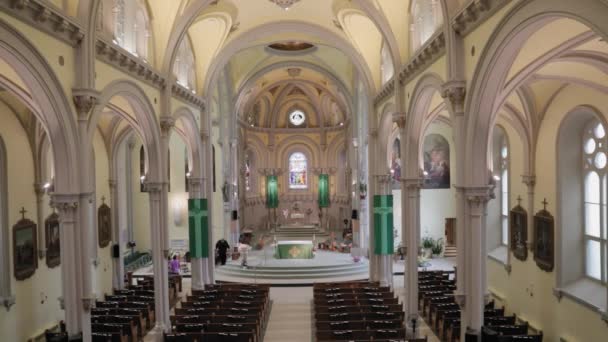 Vista Deslumbrante Santuário Partir Varanda Igreja Columban Cornualha Ontário Canadá — Vídeo de Stock