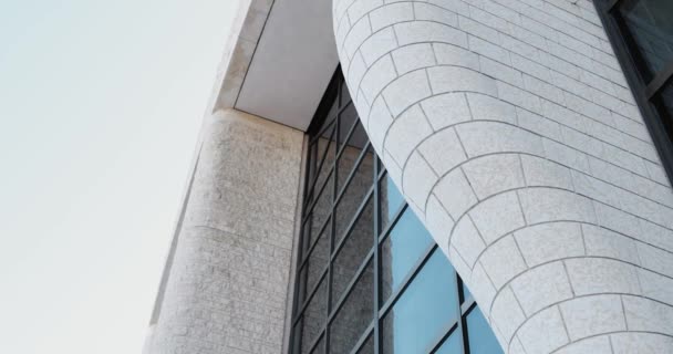 Wunderschöne Steinsäulen Und Außenfensterarchitektur Des Historischen Museums Gatineau Quebec Kanada — Stockvideo