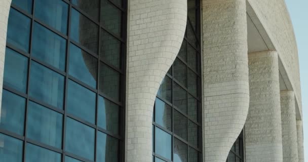 Gorgeous Exterior Windows Stone Pillars Museum History Gatineau Quebec Canada — Stock Video