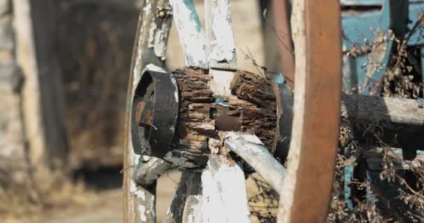 콘크리트 세워져 나무와 바퀴의 — 비디오