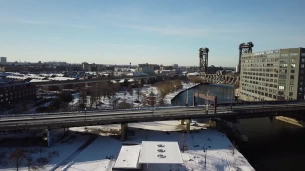 Aerial Drone View Chicago Chinatown Historic Ping Tom Park — Stock Video