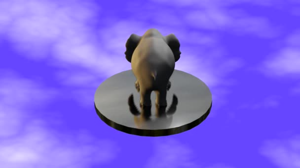 Digitale Sculptuur Van Een Olifant — Stockvideo