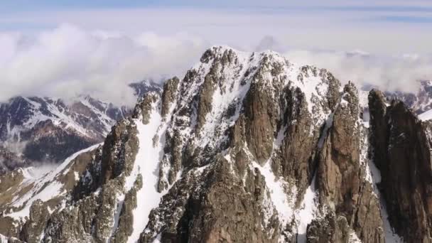 Circulación Aérea Del Pico Cima Asta Nevado Trentino Italia — Vídeo de stock