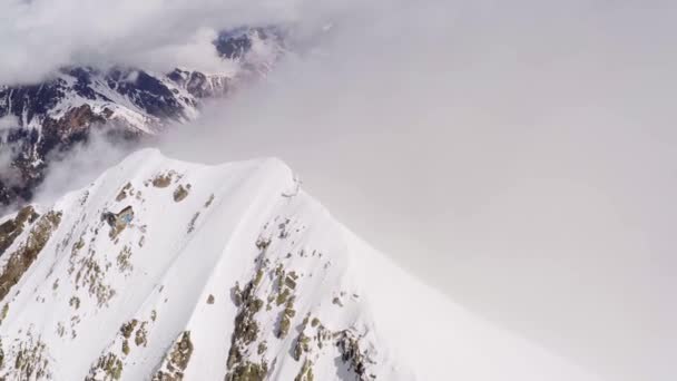 Cima Asta Peak Italy Seen Drone Winter Aerial Pov — Stock Video