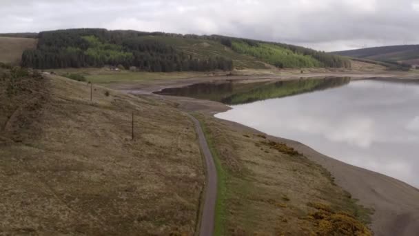 Flygfoto Över Loch Lussa Mulen Dag Argyll Och Bute Skottland — Stockvideo