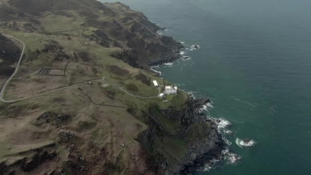 Veduta Aerea Del Faro Mull Kintyre Argyll Bute Scozia Volare — Video Stock