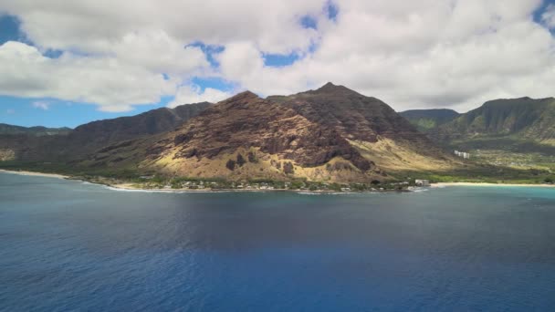 Blauwe Oceanen Luchten Oahu — Stockvideo
