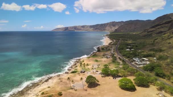 Vista Aérea Costa Lado Oeste Oahu Hawaii — Vídeos de Stock