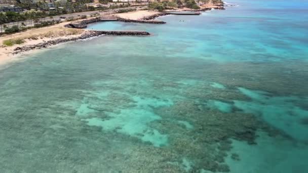Вид Воздуха Риф Гавайях Оаху — стоковое видео