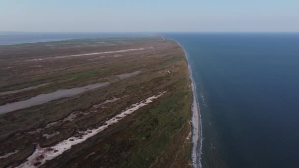 Aerial Melancholic View Danube Delta Black Sea Meeting Wild Habitat — Stock videók