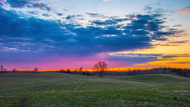 Cinematic Time Lapse Beautiful Sunrise Mystic Clouds Colorful Sky Piękne — Wideo stockowe