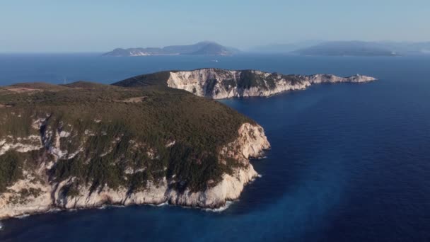 Hava Yunanistan Lefkada Kentindeki Akdeniz Yon Adası Nın Geniş Açılı — Stok video