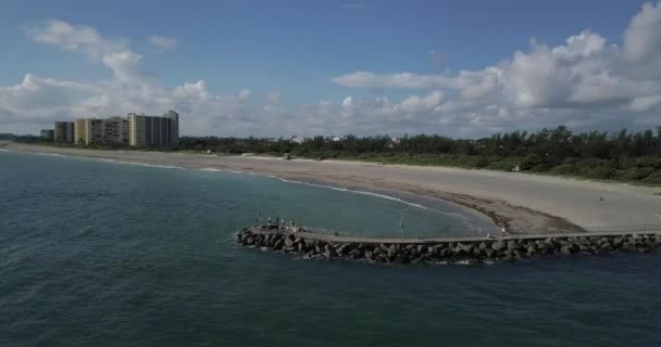 Circling Jupiter Inlet Jetty Inlet — Stock Video