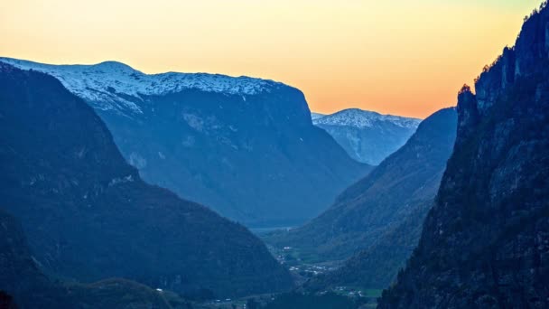 Timelapse Vídeo Aurland Sogn Fjordane Fjord Noruega Marco Natural Destino — Vídeo de Stock