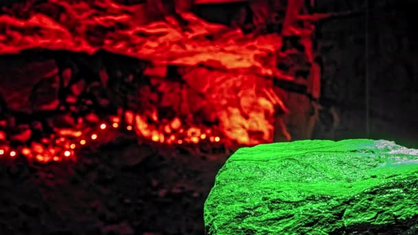 Timelapse Blue Lit Cave Viking Valley Norway Disparo Hermosa Piedra — Vídeo de stock