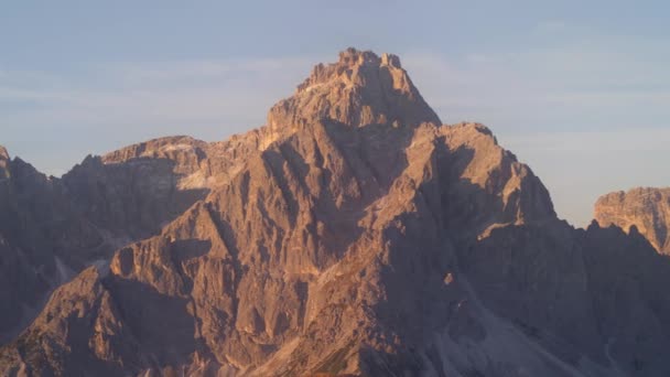 Panoramatický Snímek Punta Tre Scarperi Schwalbenkofel Haunold Mountain Peak Při — Stock video