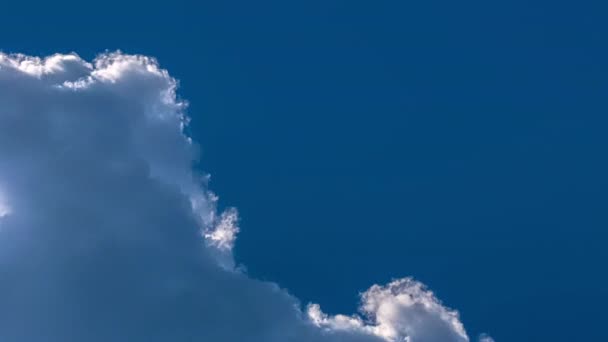 Timelapse Nuages Blanc Fluffy Dans Ciel Bleu Angle Bas — Video