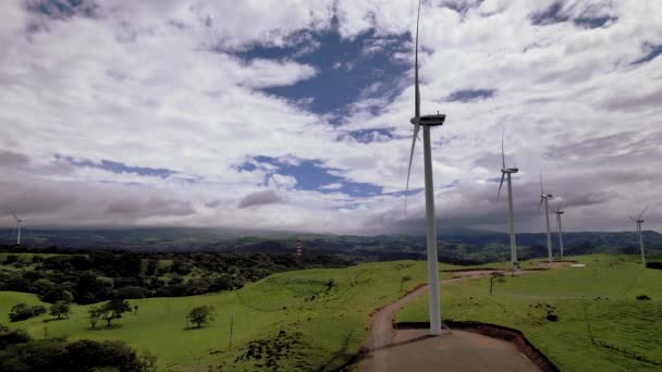 Légi Felvételek Wind Farm Tilaran Guanacaste Costa Rica — Stock videók