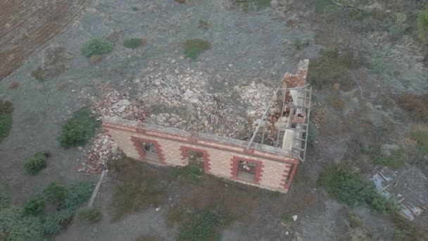 Widok Lotu Ptaka Ruiny Domów Australijskim Polu Wsi — Wideo stockowe