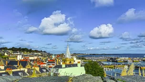 Azoteas Iglesia Ciudad Puerto Saint Peter Port Guernsey Islas Del — Vídeos de Stock