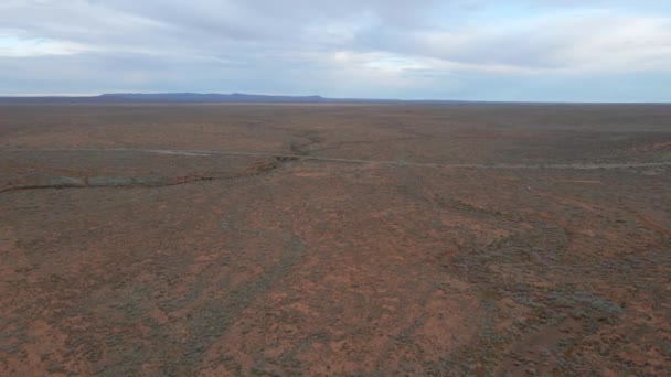 Ευρεία Έρημη Θέα Τοπίο Από Ψηλά Αυστραλιανή Outback Τοπίο Αεροφωτογραφία — Αρχείο Βίντεο