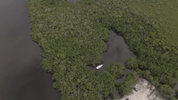 空中傾斜地 マトラカ峠へのマングローブのボート Nat International Wildlife Refuge — ストック動画