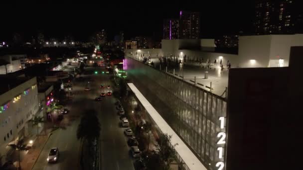 Нічне Повітря Вниз Alton Маямі Щоб Даху Відкритому Повітрі Класу — стокове відео