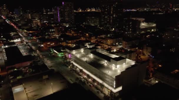Miami Schodzenie Lotnicze Nocy Klasy Ćwiczeń Dachu Parkade — Wideo stockowe