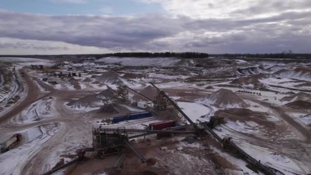 Taş Ocağı Maden Teçhizatı Maden Ocağı Açık Madenciliğinden Görünüm — Stok video