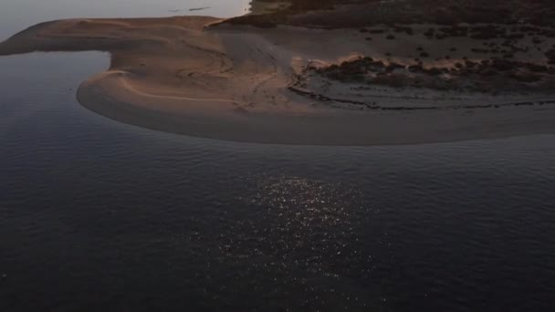 Água Oceano Brilhante Vasto Paisagem Ilha Armona Tiro Aéreo — Vídeo de Stock