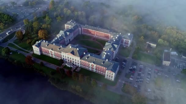 Vue Aérienne Palais Jelgava Lettonie Grand Château Style Baroque Dans — Video