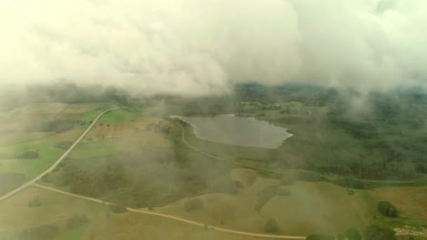 Luftaufnahme Über Den Weg Ländlicher Umgebung Mit Blick Auf Üppig — Stockvideo