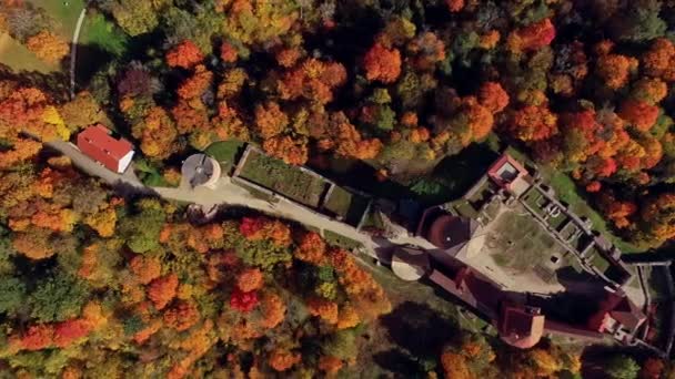 Primitieve Turaida Kasteel Vidzeme Sigulda Letland Antenne — Stockvideo