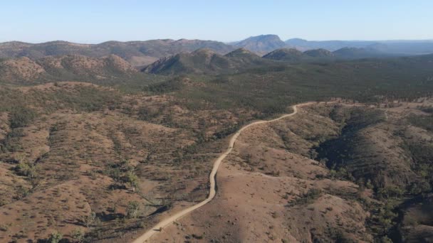 Negara Jalan Tanah Pada Lanskap Hati Buyeroo Gorge Australia Pemandangan — Stok Video