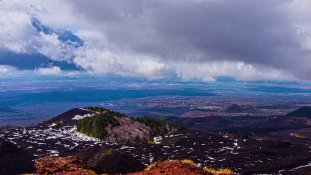 Monte Etna Sicília Visão Geral Vulcão Ativo Mais Alto Europa — Vídeo de Stock
