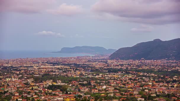 Przegląd Plaży Miasta Cefal Północnej Sycylii Pobliżu Palermo Włochy Ruchu — Wideo stockowe