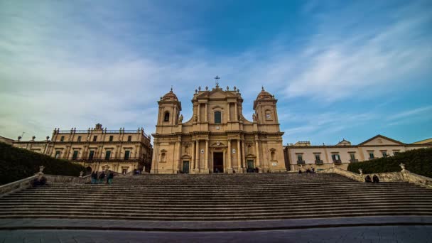 Talya Nın Sicilya Kentindeki Noto Katedrali Nin Küçük Aziz Nikolai — Stok video