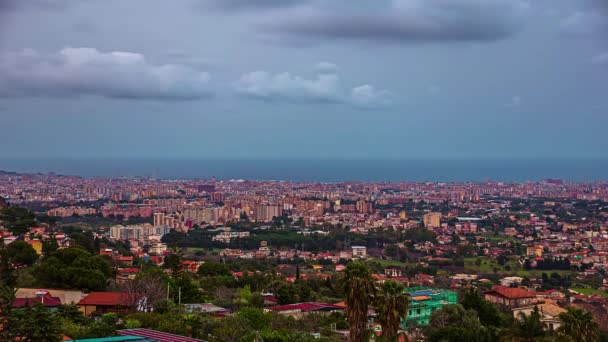Zeitraffer Aufnahme Dunkler Wolken Über Der Stadt Palermo Mit Dem — Stockvideo