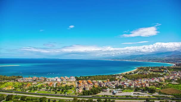 Overview Taormina City Island Sicily Italy Taormina Located Metropolitan City — Stock Video