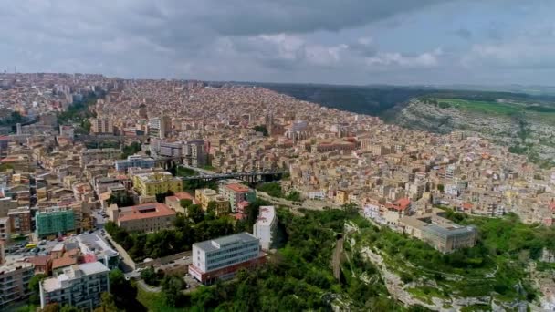 Vue Panoramique Incroyable Raguse Sicile Vue Aérienne — Video