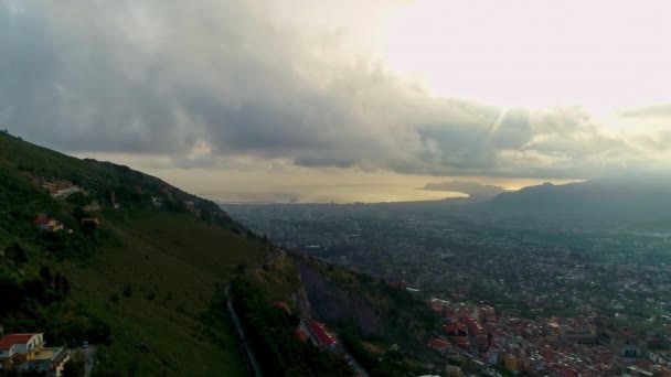 Paisaje Escénico Histórica Ciudad Italiana Palermo Día Nublado Visto Desde — Vídeo de stock