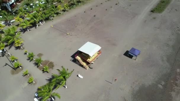 Letecké Drone Obrazy Orbit Plavčík Dům Beach Jaco Puntarenas Kostarika — Stock video
