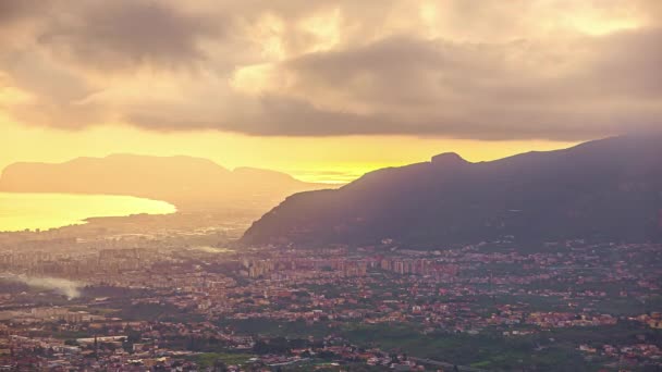 Statisk Bild Strand Stad Cefal Norra Sicilien Nära Palermo Italien — Stockvideo