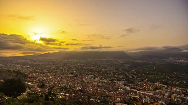 Plan Statique Ville Palerme Sur Les Contreforts Une Chaîne Montagnes — Video