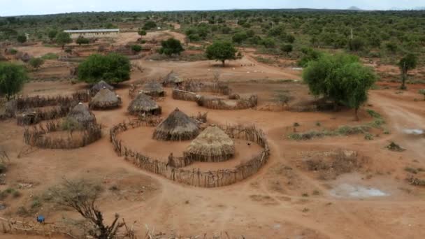 Hameau Dans Paysage Africain Éloigné Dans Tribu Hamar Vallée Omo — Video